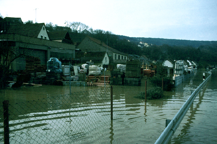 Hochwasser in Homburg beim Kuhn-Lager